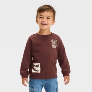 Cat & Jack Dinosaur Graphic Kids Sweater - Brown 4T